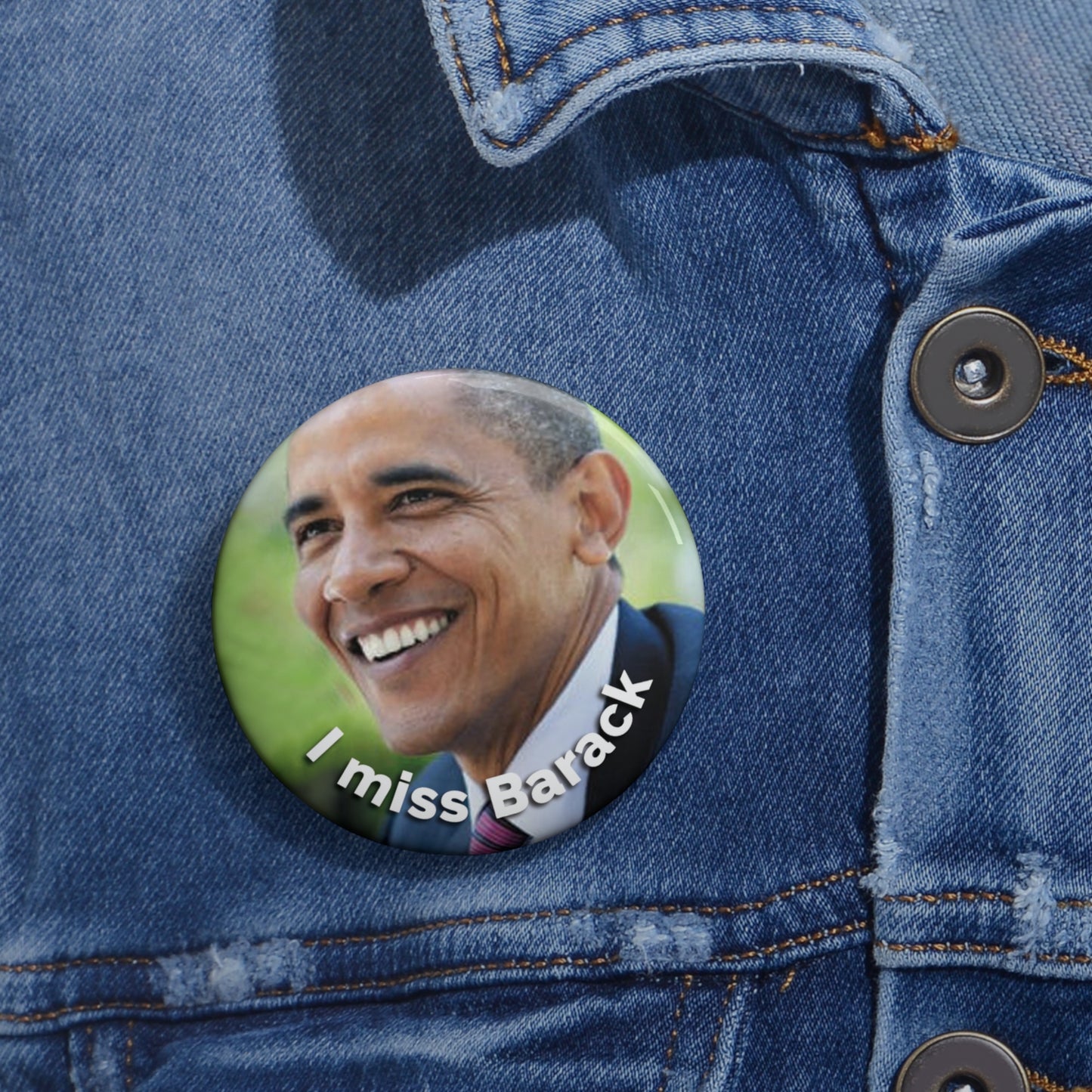 Button: "I Miss Barack," with Photo of Obama