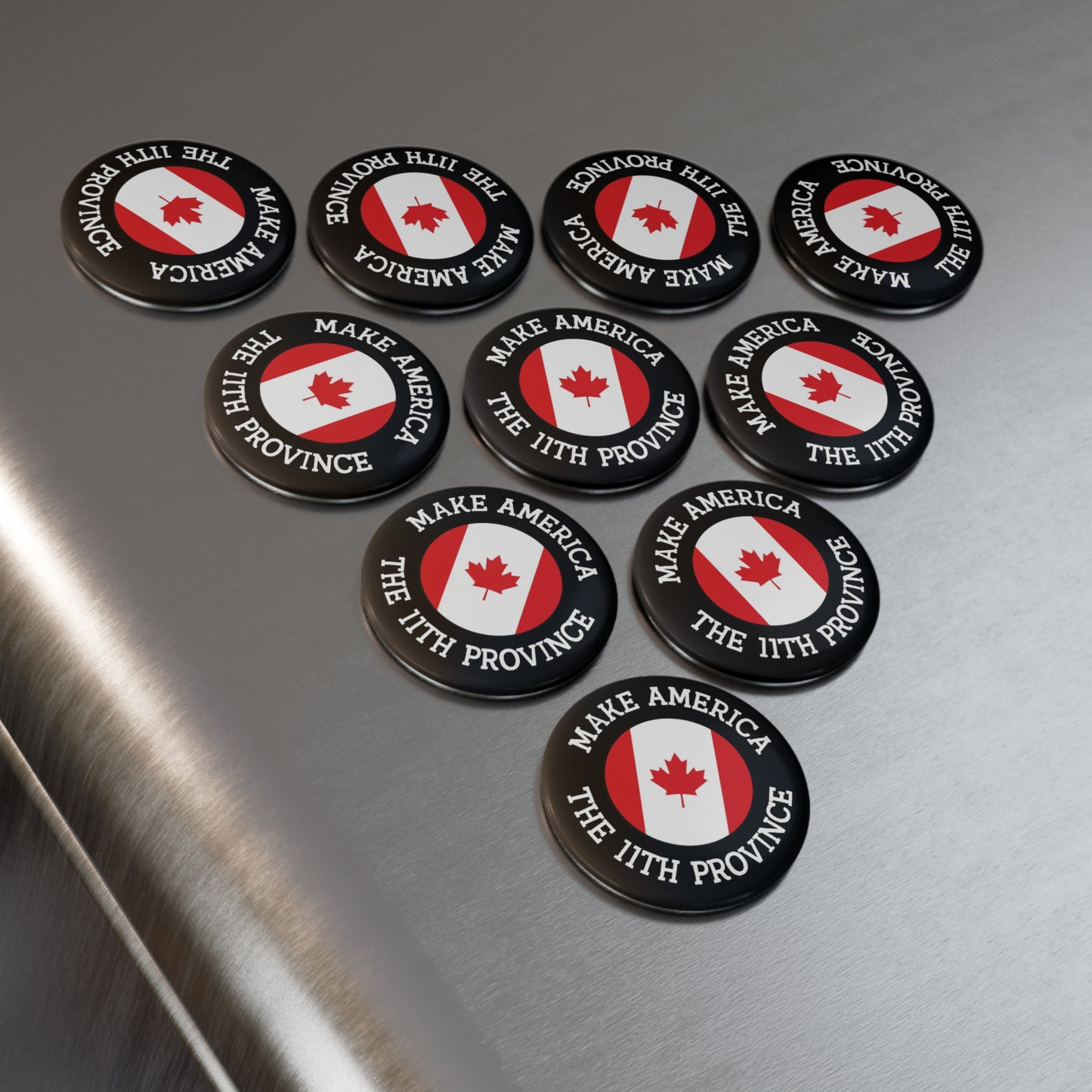 Magnet: "Make America the 11th Province," with Canadian Flag