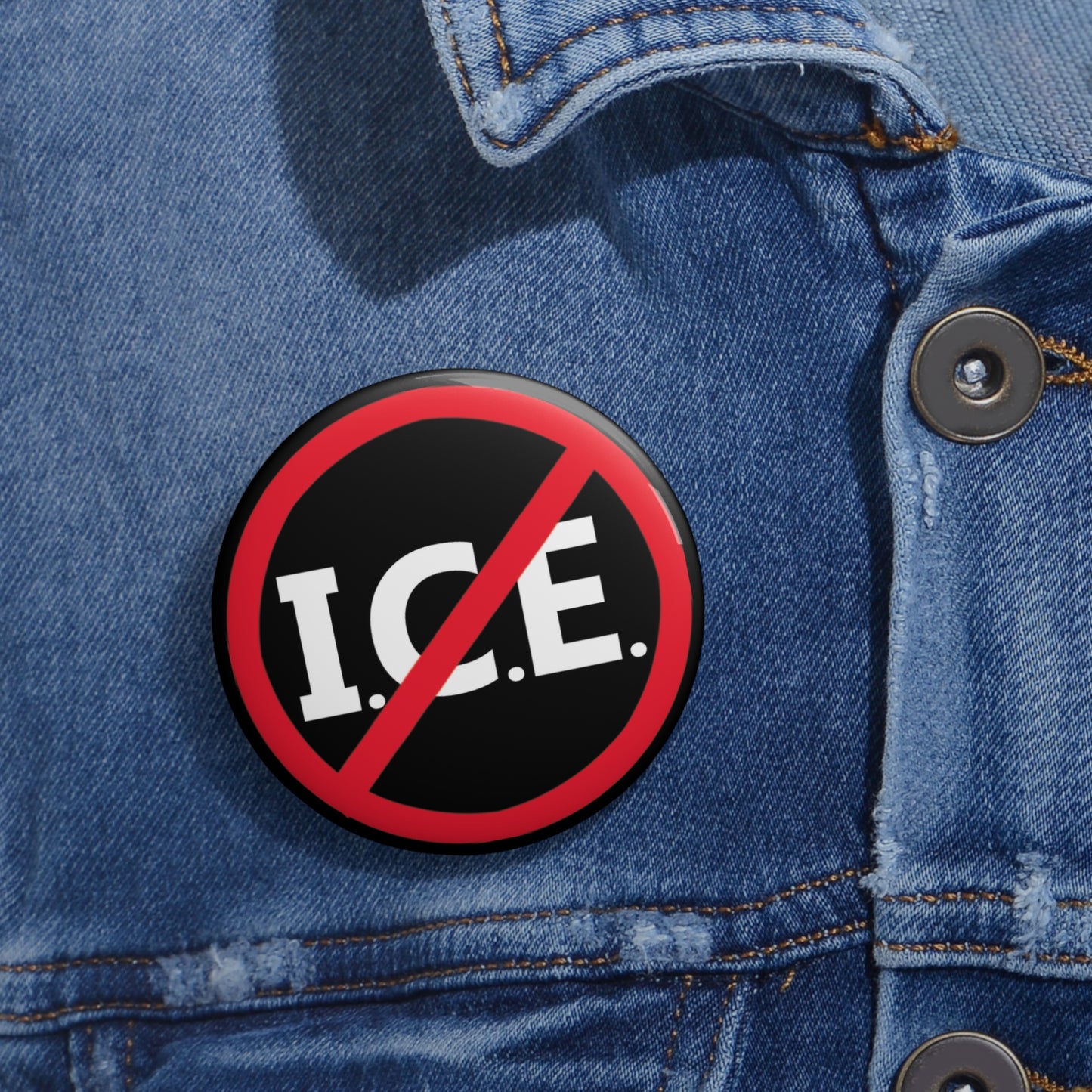 Button: No ICE: ICE in red circle with slash