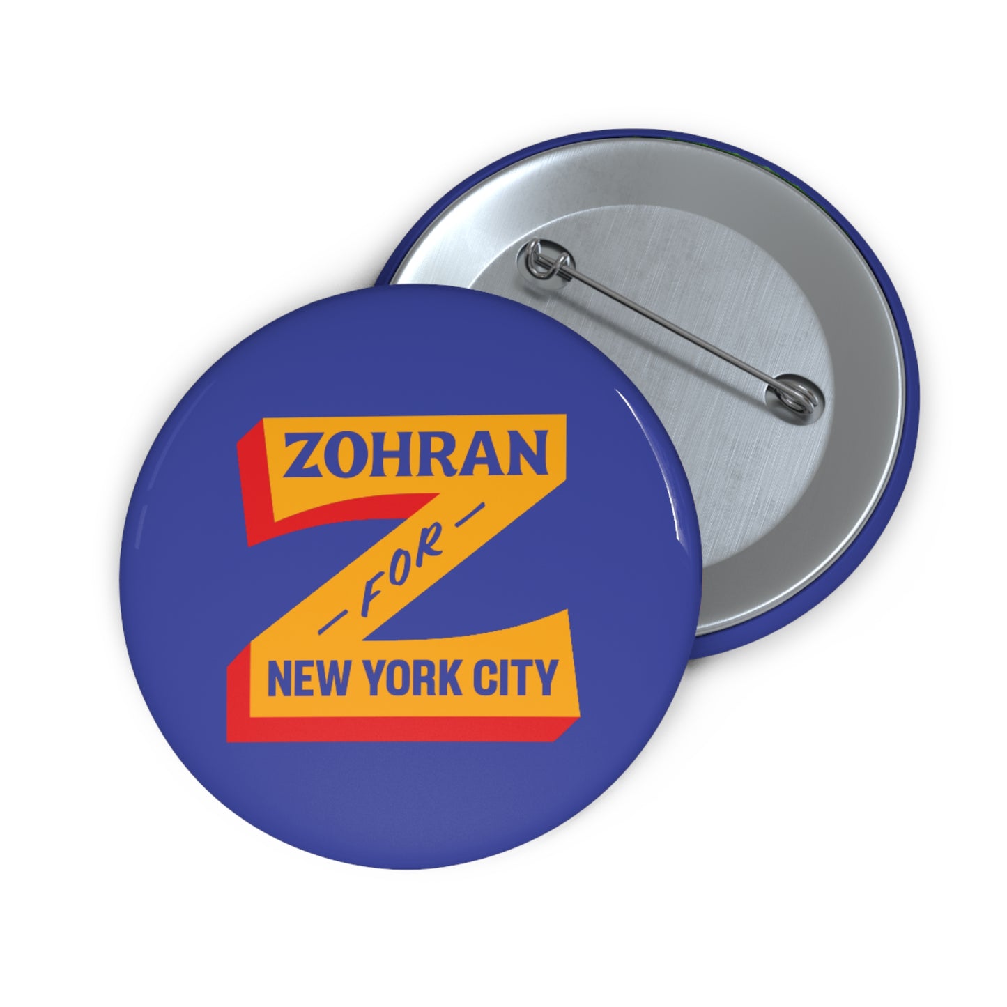 Button: "Zohran for New York City," in Yellow Z on Blue Background