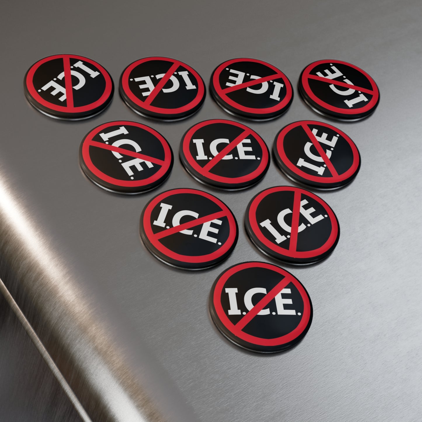 Magnet: No ICE: ICE in red circle with slash