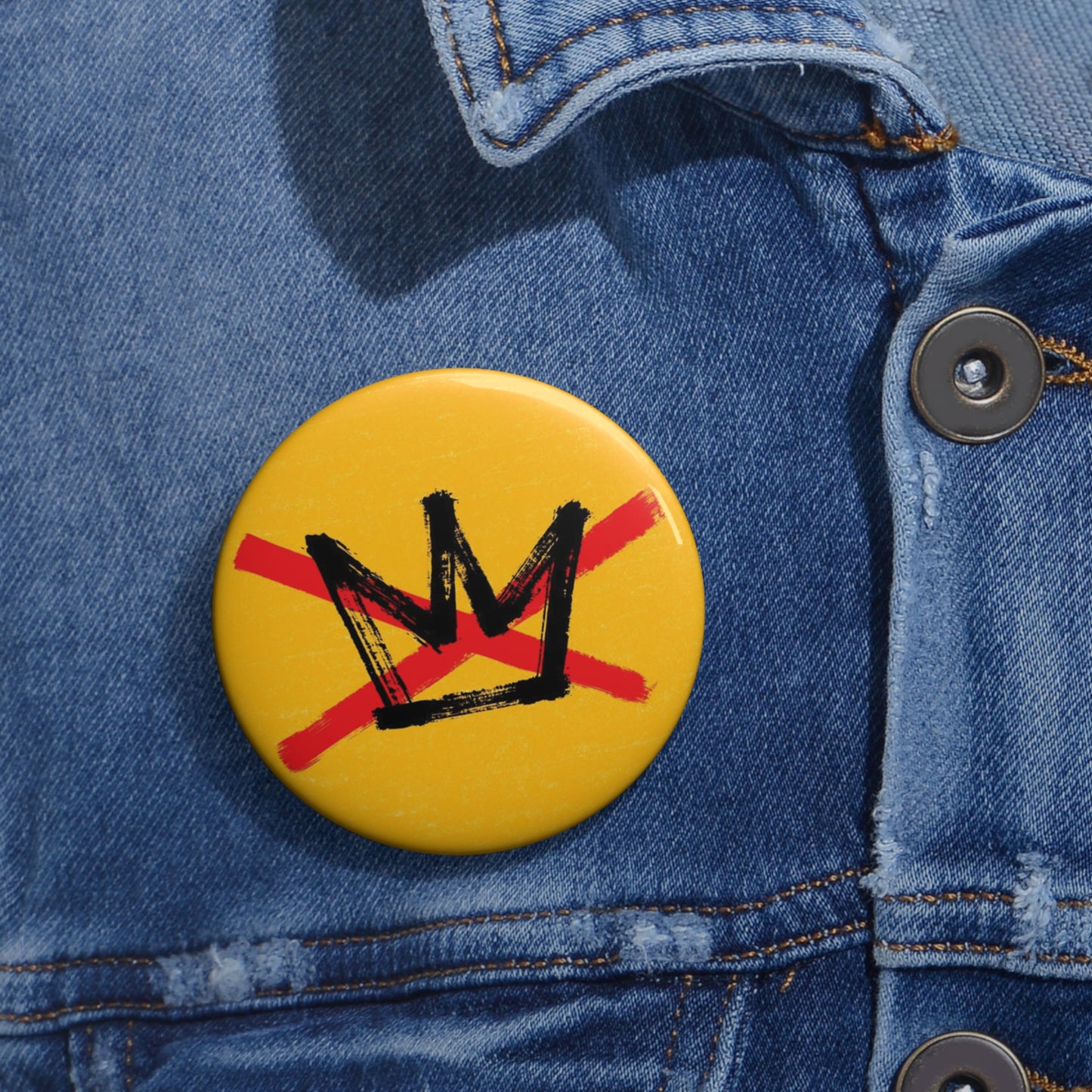 Button: No Kings, with Gold Background