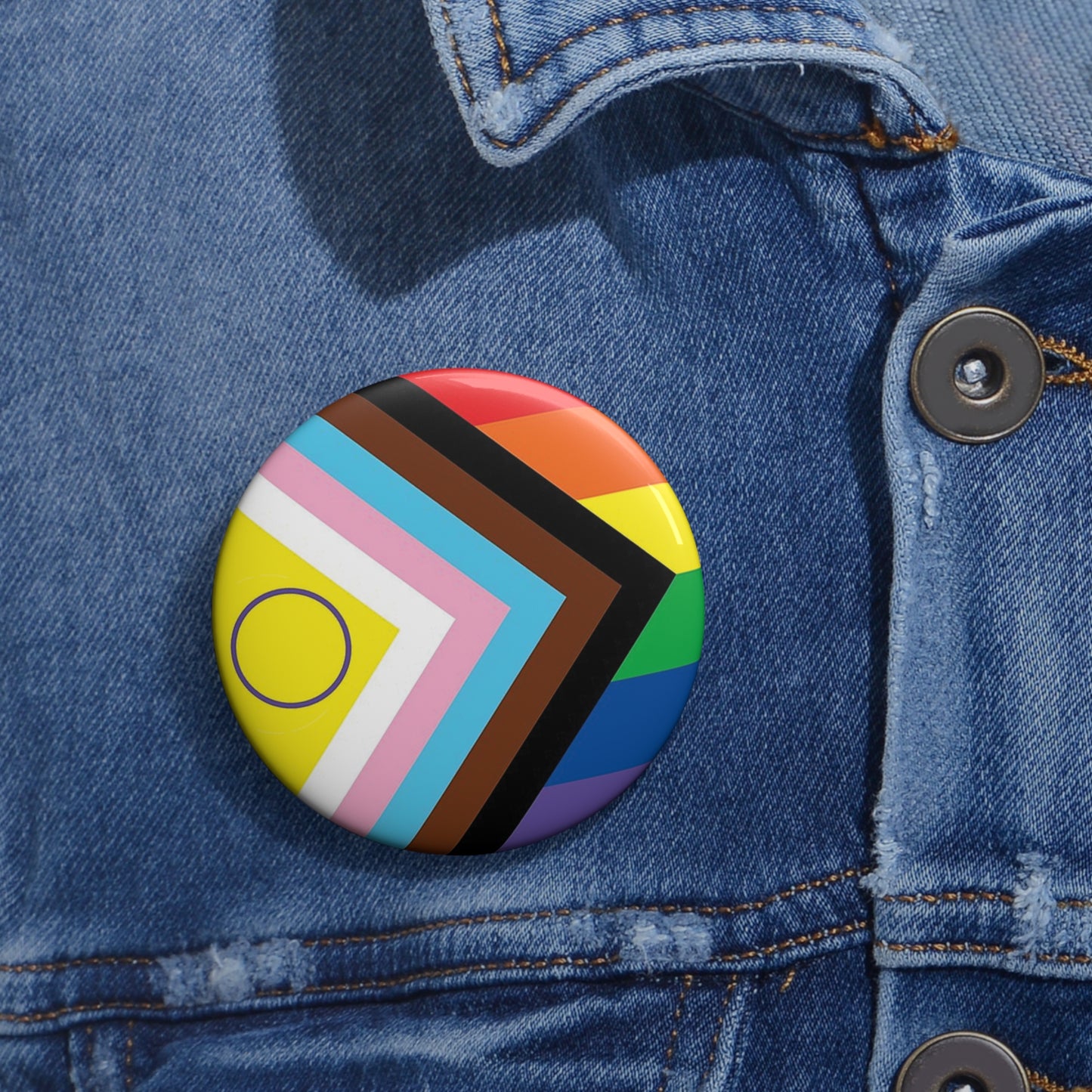 Button: Intersex-Inclusive Pride Progress Flag