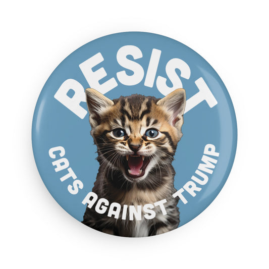Button: "Resist: Cats Against Trump," with Photo of Cat/Kitten