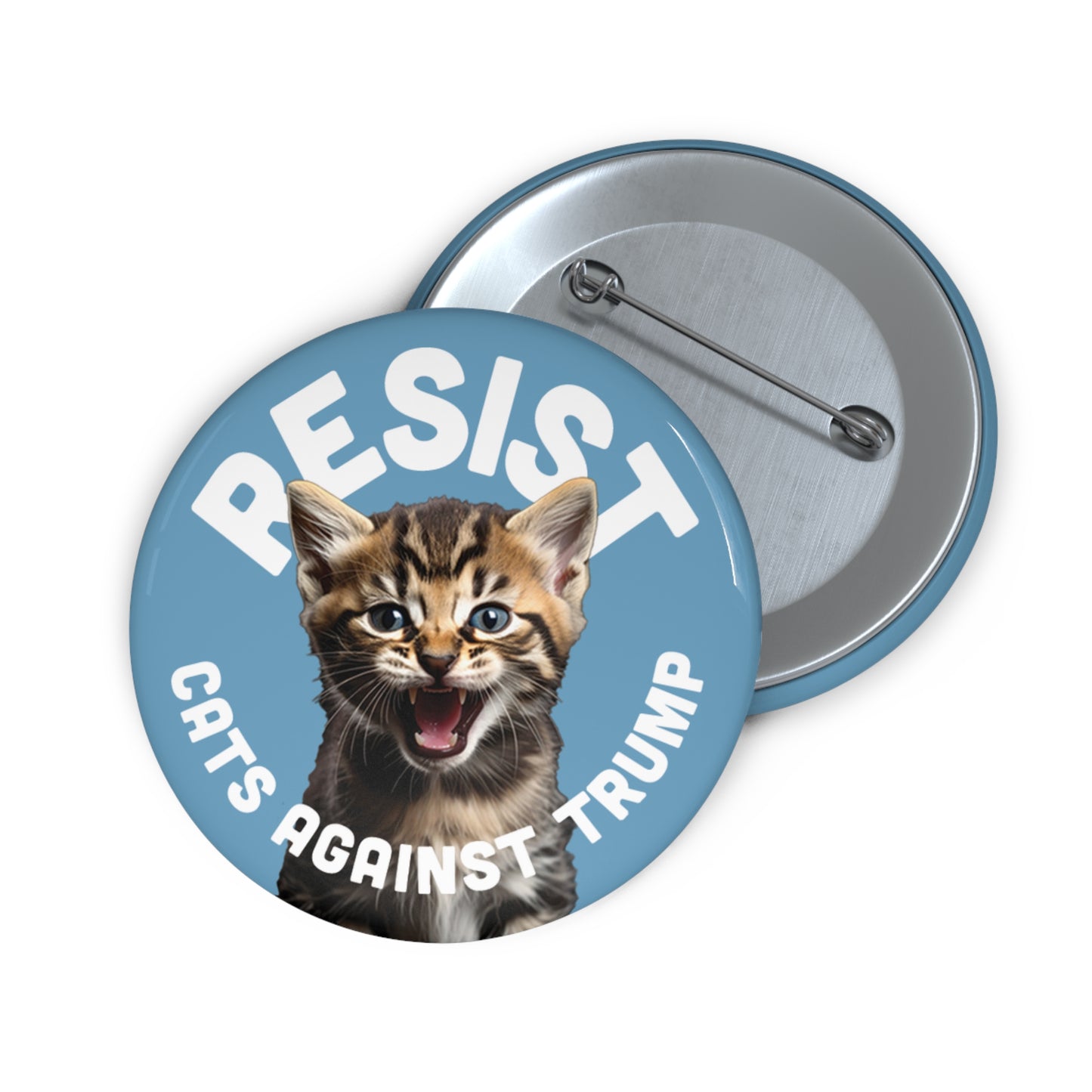 Button: "Resist: Cats Against Trump," with Photo of Cat/Kitten