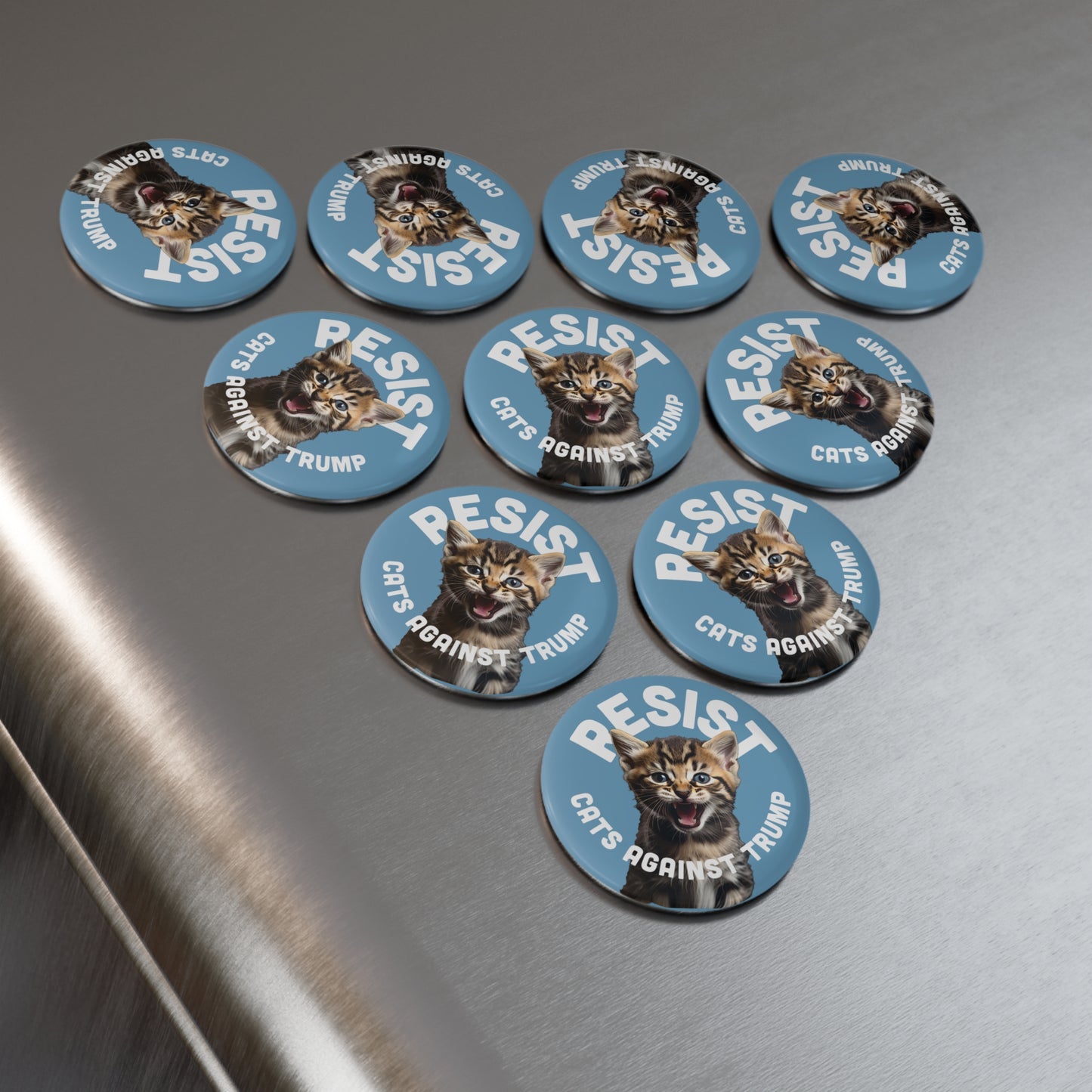 Magnet: "Resist: Cats Against Trump," with Photo of Cat/Kitten
