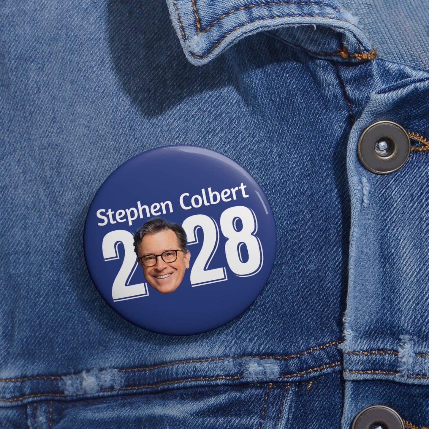 Button: "Stephen Colbert 2028"