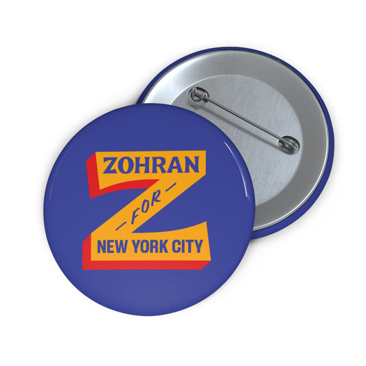 Button: "Zohran for New York City," in Yellow Z on Blue Background: Zohran Mamdani